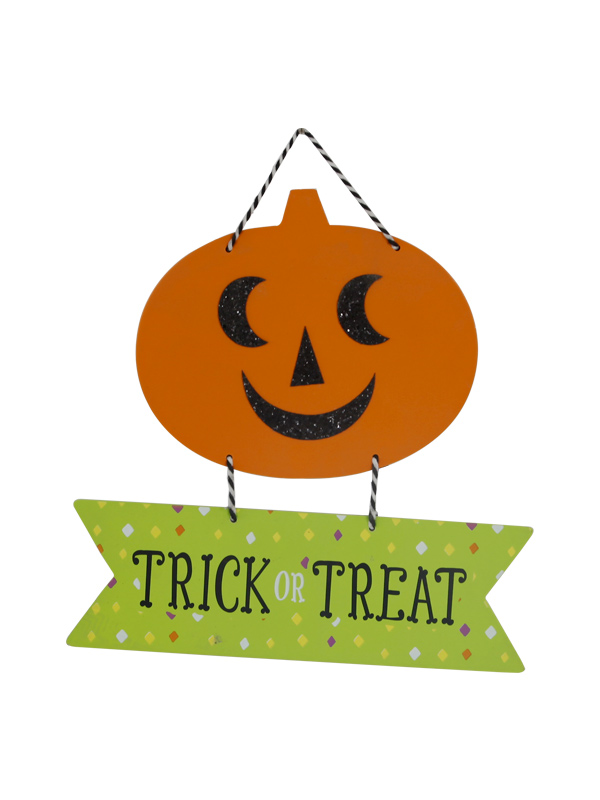 Wooden pumpkin pendant