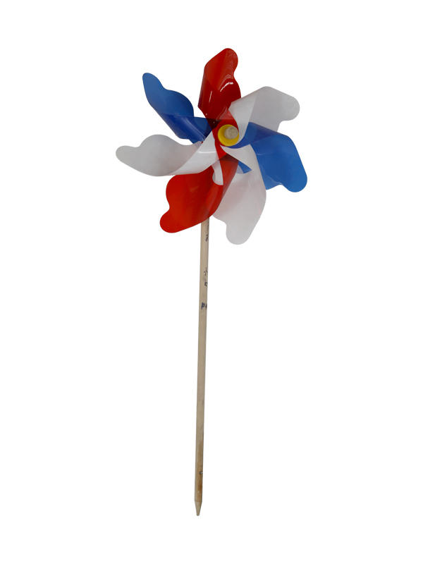 Color Contrast Wooden Pole Children's Windmill